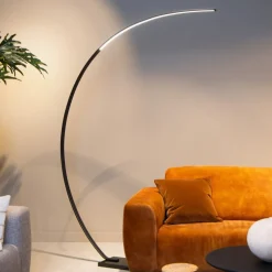 Curve buelampe, sort, marmor, 192 cm, dæmpbar