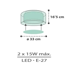 Dalber Cloud Green loftslampe, Ø 33 cm, grøn