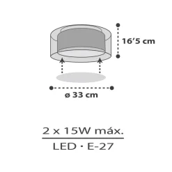 Dalber Cloud Grey loftslampe, Ø 33 cm, grå