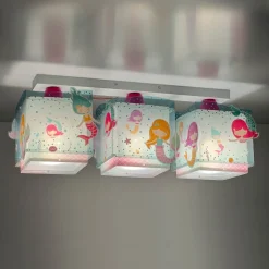 Dalber Mermaids loftlampe, havfruer, 3 lyskilde