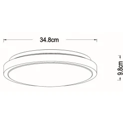 Dasher LED loftlampe, hvid, Ø 34,8 cm, 2700 K, IP44