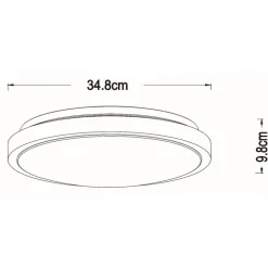 Dasher LED loftlampe, sort, Ø 34,8 cm, 2700 K, IP44