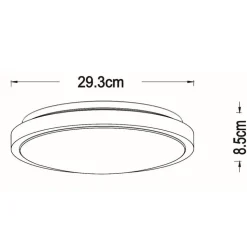 Dasher LED loftlampe, sort, Ø 29,3 cm, 2700 K, IP44