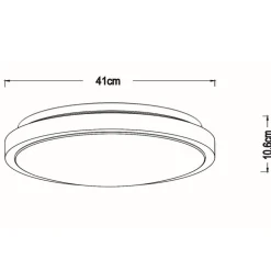 Dasher LED loftlampe, sort, Ø 41 cm, 2700 K, IP44