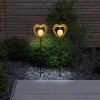 Deco-solcelle hjerte, jordspyd, LED varm hvid, 2x