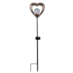 Deco-solcelle hjerte, jordspyd, LED varm hvid, 2x