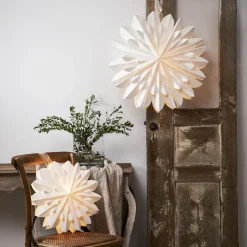 Dekorativ stjerne Cliff, papir, uden fatning hvid Ø 40cm