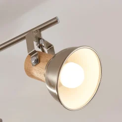 Dennis loftlampe med træ, 3 lyskilder, aflang