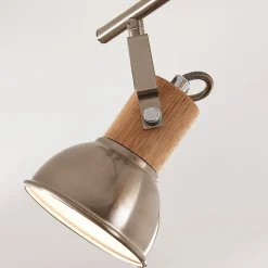 Dennis loftlampe med træ, 3 lyskilder, aflang