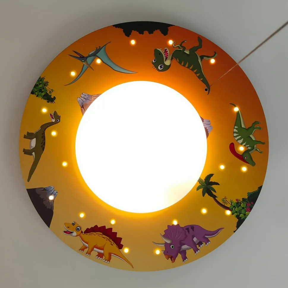 Dinos loftlampe med LED-stjernehimmel