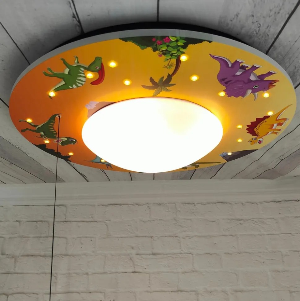 Dinos loftlampe med LED-stjernehimmel