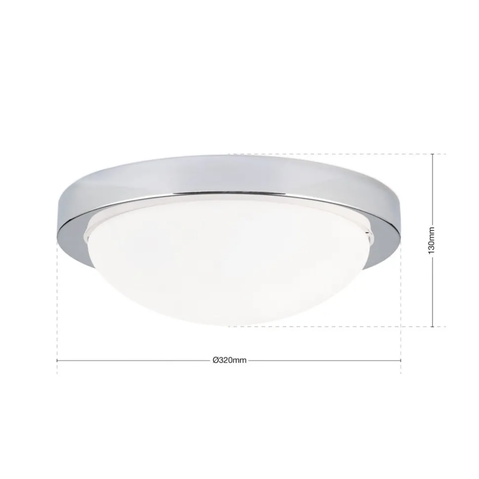 Diskret MINEA loftlampe Ø 32 cm i krom