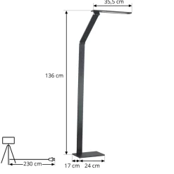 Dæmpbar LED gulvlampe Salome, variabel lysfarve