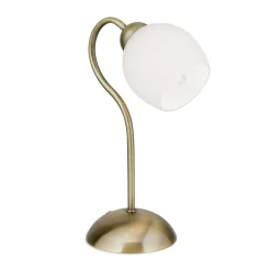 Doma bordlampe, antik messingfarve, højde 30 cm, glas