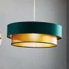 Dorina hængelampe, grøn/guld Ø 60cm