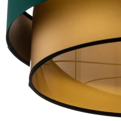 Dorina hængelampe, grøn/guld Ø 60cm