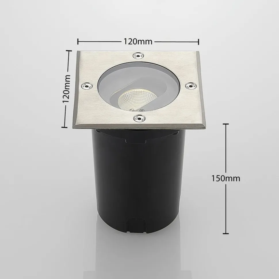 Doris - LED-gulvspot til indbygning, kantet form