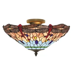 Dragonfly-loftslampe i Tiffany-stil