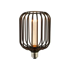 Drum LED-pære, sort, E27, 3,5 W, 1.800 K, dæmpbar