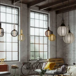 Drum LED-pære, sort, E27, 3,5 W, 1.800 K, dæmpbar