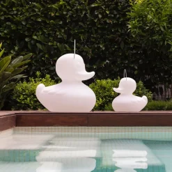 DUCK-DUCK S udendørs LED-designerlampe, hvid