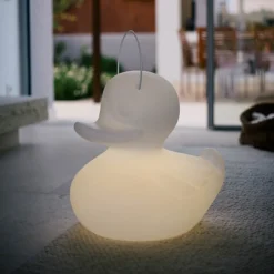 DUCK-DUCK XL udendørs LED-designerlampe, hvid