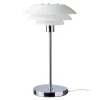Dyberg Larsen DL31 bordlampe, glasskærm, krom