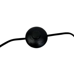 Dyberg Larsen gulvlampe Calix, sort/naturfarvet, 150 cm