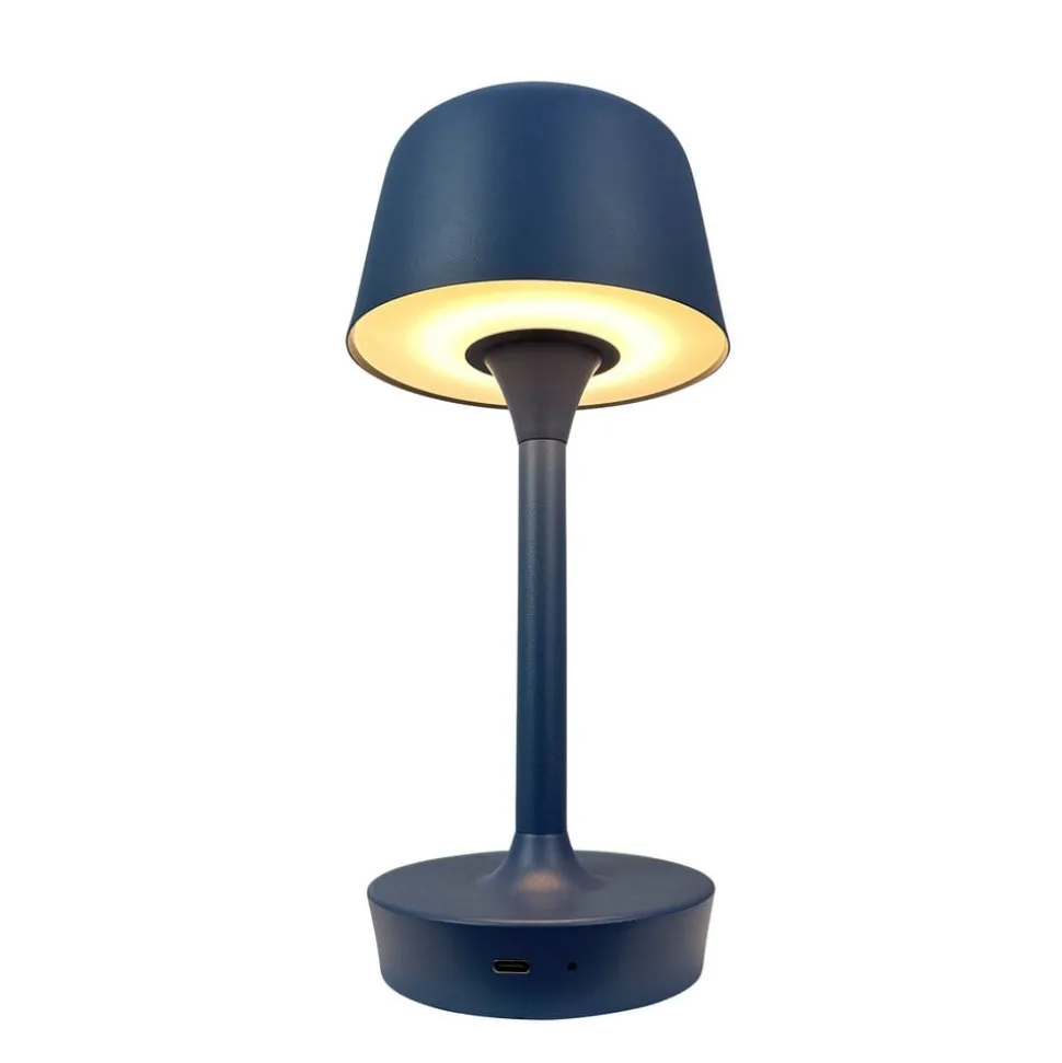Dyberg Larsen LED-bordlampe Flow, blå, højde 25 cm