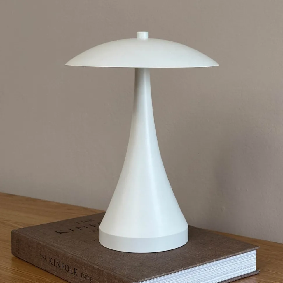 Dyberg Larsen LED-bordlampe Vienna, creme, højde 28 cm