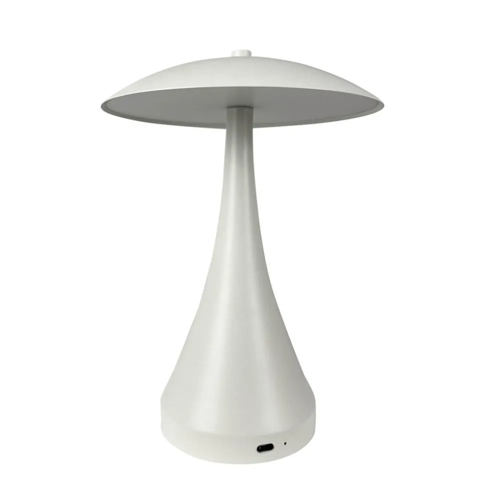Dyberg Larsen LED-bordlampe Vienna, creme, højde 28 cm