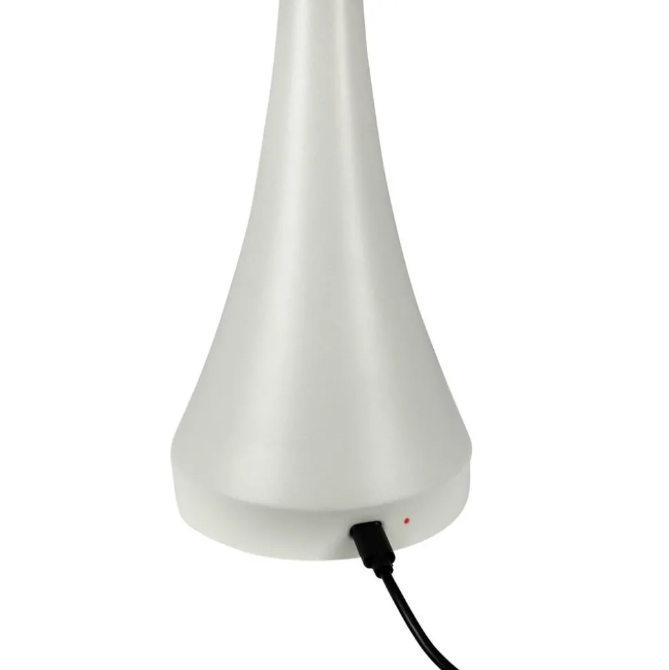 Dyberg Larsen LED-bordlampe Vienna, creme, højde 28 cm