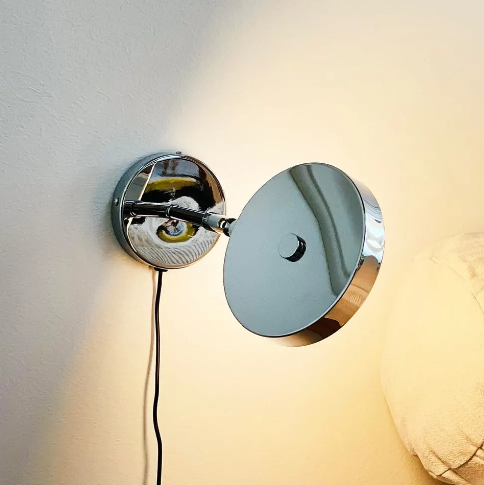 Dyberg Larsen LED-væglampe Starlight, krom Ø 14 cm dæmpbar