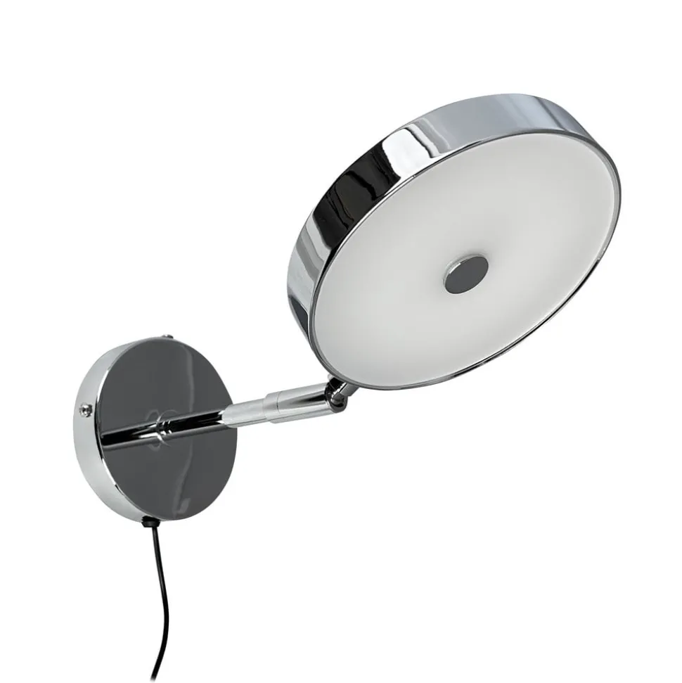 Dyberg Larsen LED-væglampe Starlight, krom Ø 14 cm dæmpbar