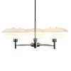 Dyberg Larsen lysekrone DL20, opal/krom, Ø 50 cm, 3 lyskilder.