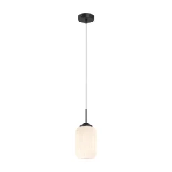 Dyberg Larsen Riflet pendellampe i glas, Ø 14 cm