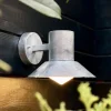 Dyberg Larsen udendørs væglampe Venice, galvaniseret, Ø 20 cm