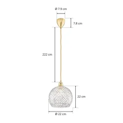 EBB & FLOW Rowan hængelampe, guld Ø 22cm