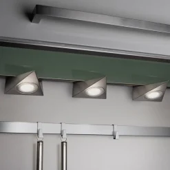 Ecco LED-underskabsbelysning, sæt med 3, nikkel