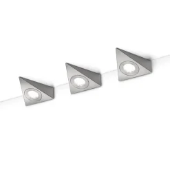 Ecco LED-underskabsbelysning, sæt med 3, nikkel