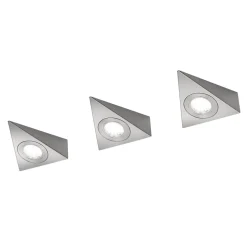 Ecco LED-underskabsbelysning, sæt med 3, nikkel