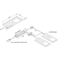Eco-Pad F LED-underskabsbelysning, 2, 3.000 K sort