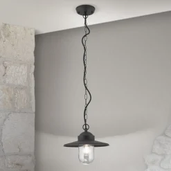 Edward udendørs hængelampe, antracit, Ø 27,5 cm, aluminium