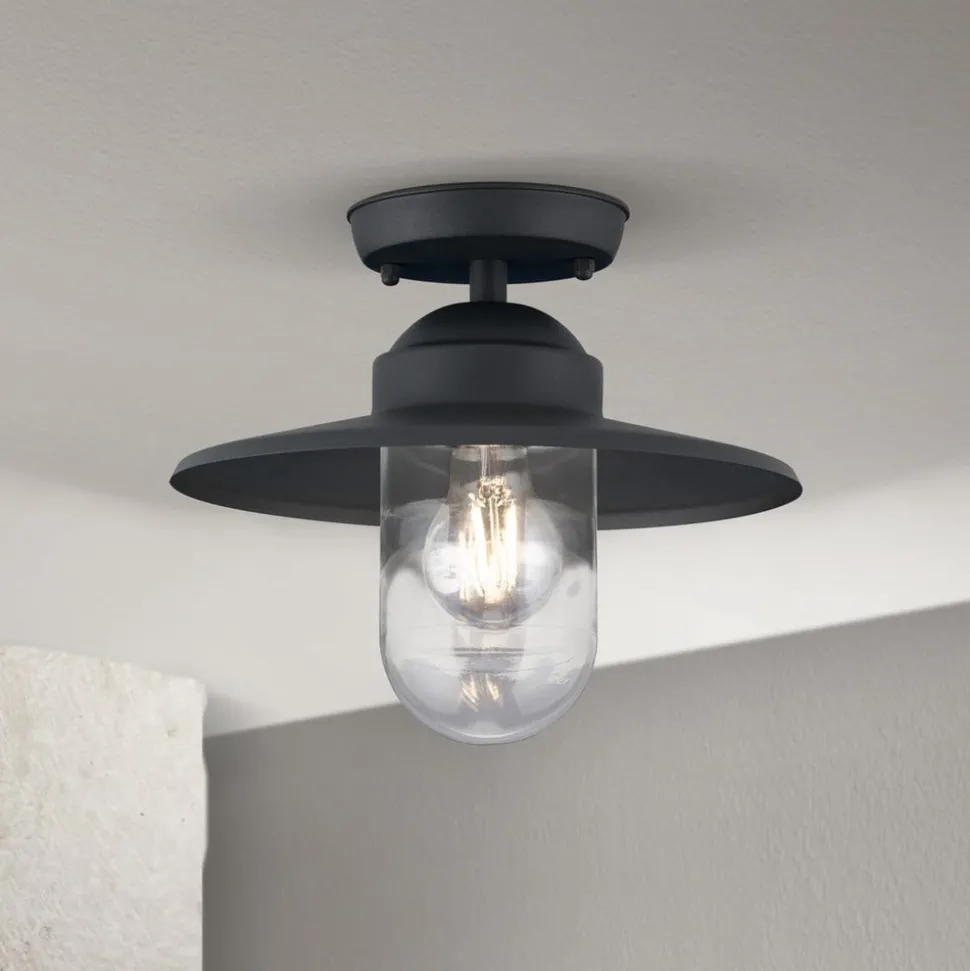 Edward udendørs loftlampe, antracit, Ø 27,5 cm, aluminium