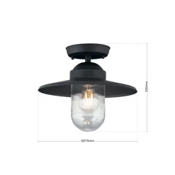Edward udendørs loftlampe, antracit, Ø 27,5 cm, aluminium