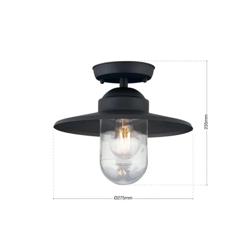 Edward udendørs loftlampe, antracit, Ø 27,5 cm, aluminium