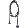 E27-fatning med Ute-kabel, 2,5 m, sort