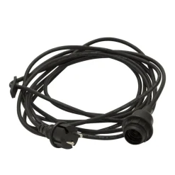 E27-fatning med Ute-kabel, 5 m, sort