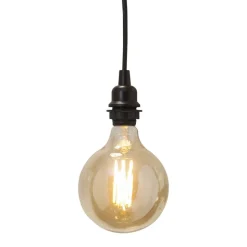 E27-fatning med Ute-kabel, 5 m, sort