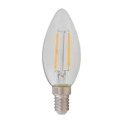 E14 filament LED-kertepære 2W, klar, 2.700 K